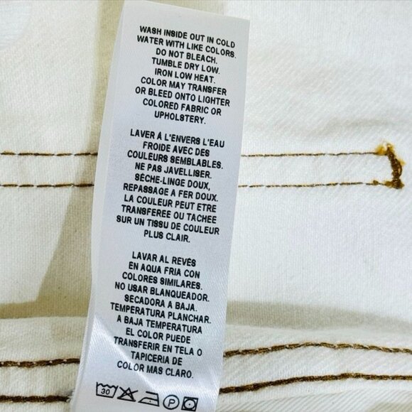 FRAME Le Italien Women's Shorts Off White Cotton Bermuda Top Stitching Size 29 - Picture 11 of 12